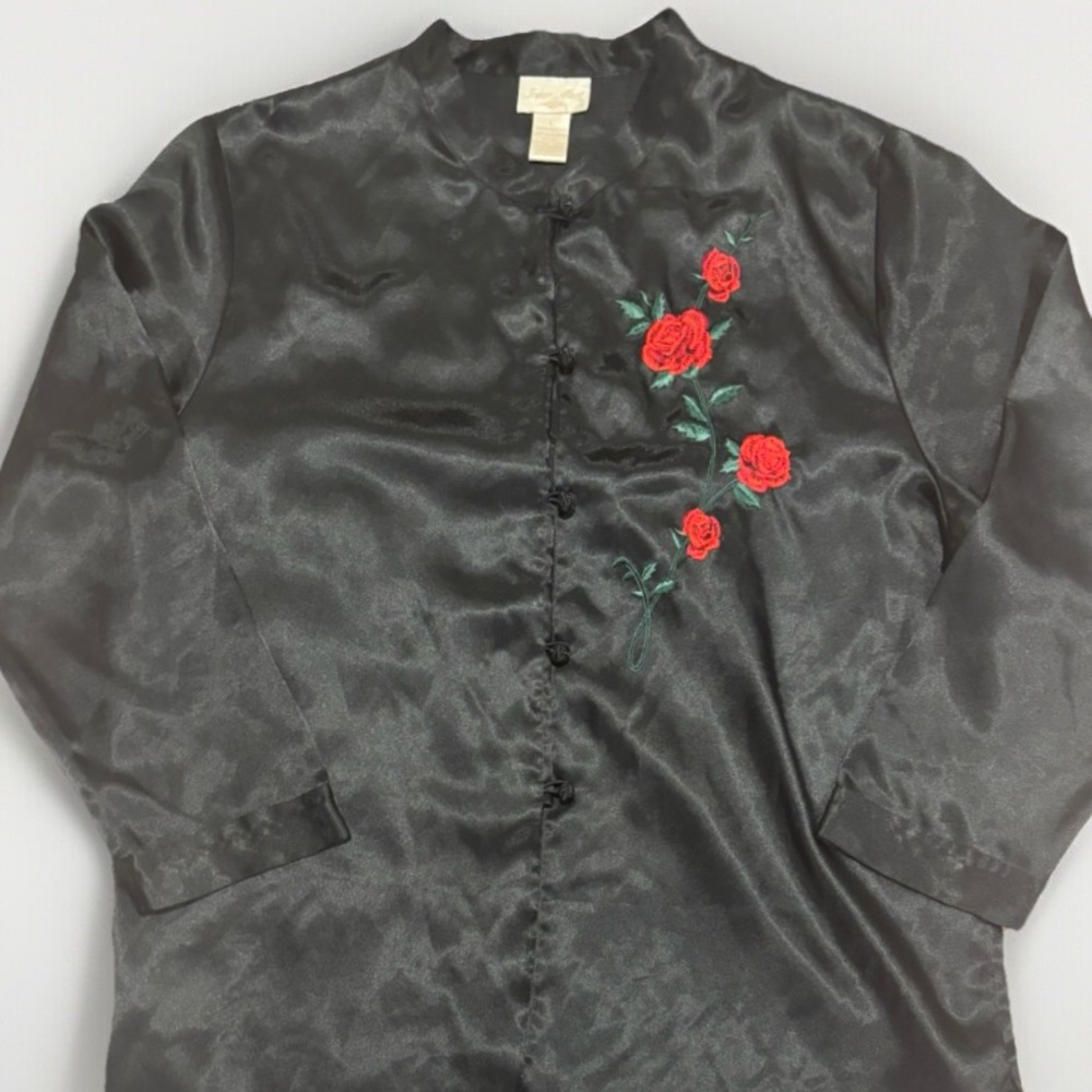 Inner Most Mandarin Collared Satin Top